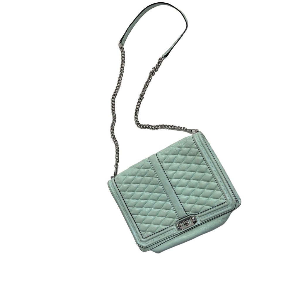 Rebecca Minkoff‎ Crossbody Bag Mint Green Quilted Turn-Lock Chain